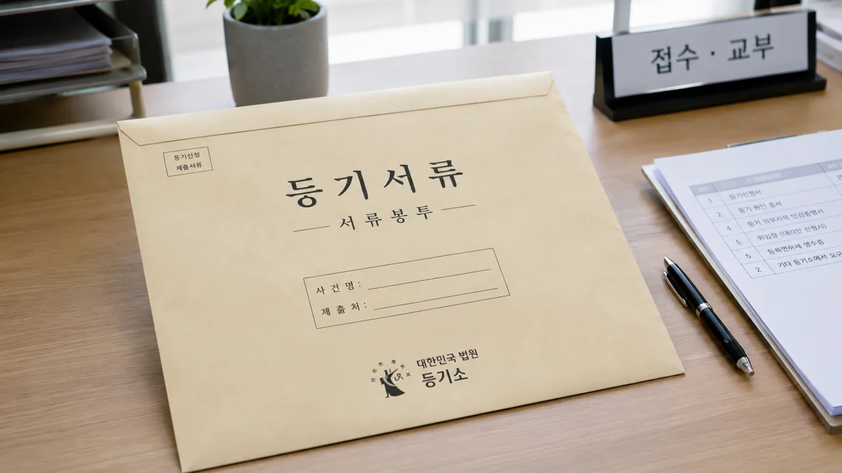 전주 교통사고 사망 합의|대한민국 법원 등기소 제출용 등기서류 봉투와 관련 서류